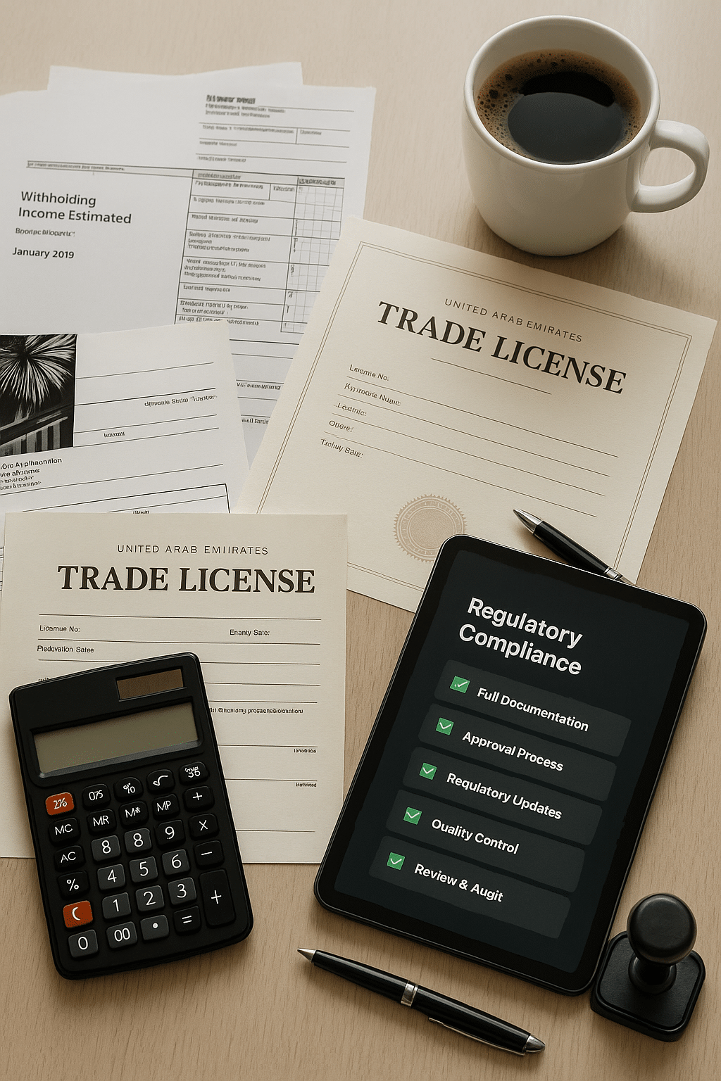 Business documents and compliance certificates