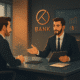 Business professionals discussing corporate bank account requirements in the UAE. Evolve Consultancy FZCO
